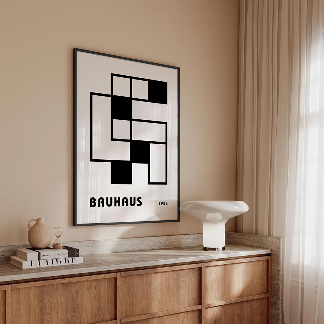 – geometrische Bauhaus poster in staand formaat