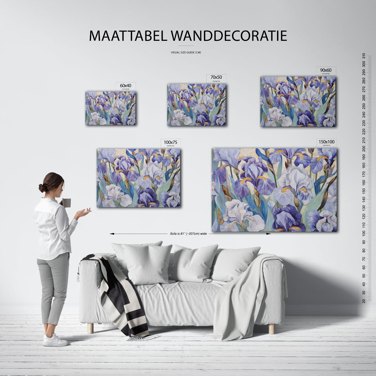 Bloemrijke irissen – op canvas, dibond of plexiglas