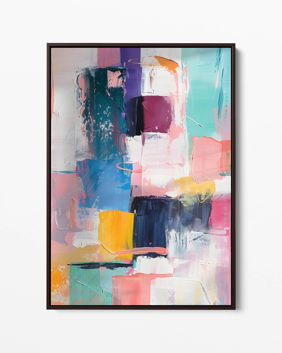 Kleurrijke Abstractie in Beweging – portret kunstwerk als wanddecoratie