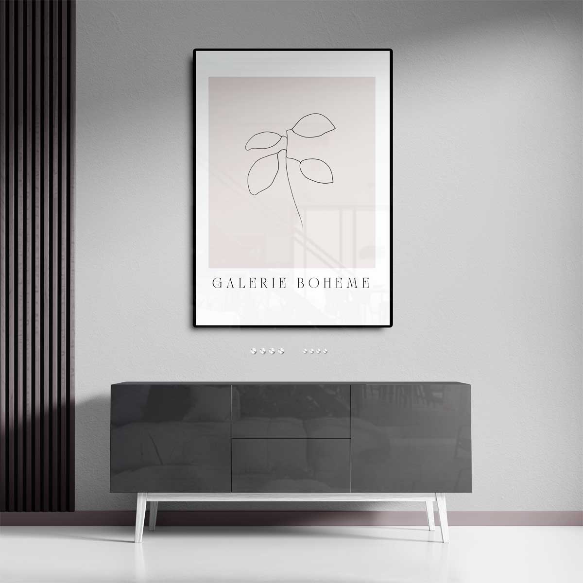 Minimalistische Botanische Schets – dibond kunstwerk als wanddecoratie