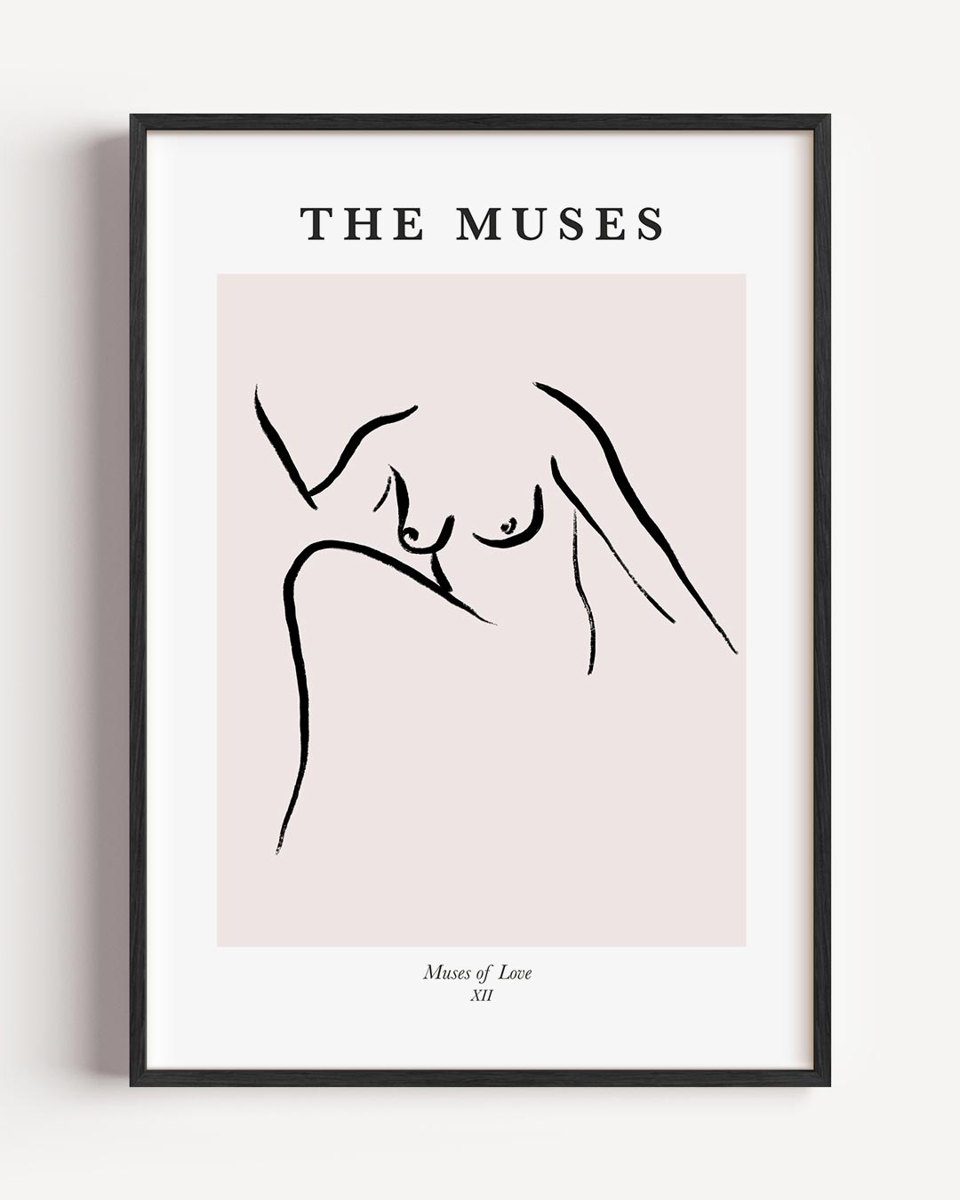 Elegante Muse Schets – lijntekening portret poster als wanddecoratie