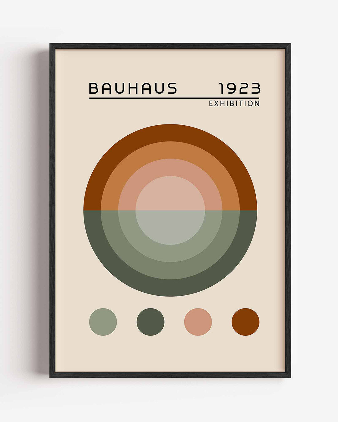 Cirkelvormen en kleur – staande Bauhaus poster als wanddecoratie