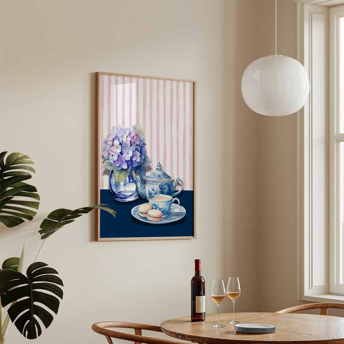 Romantische Theetijd – keukenposter in staand formaat