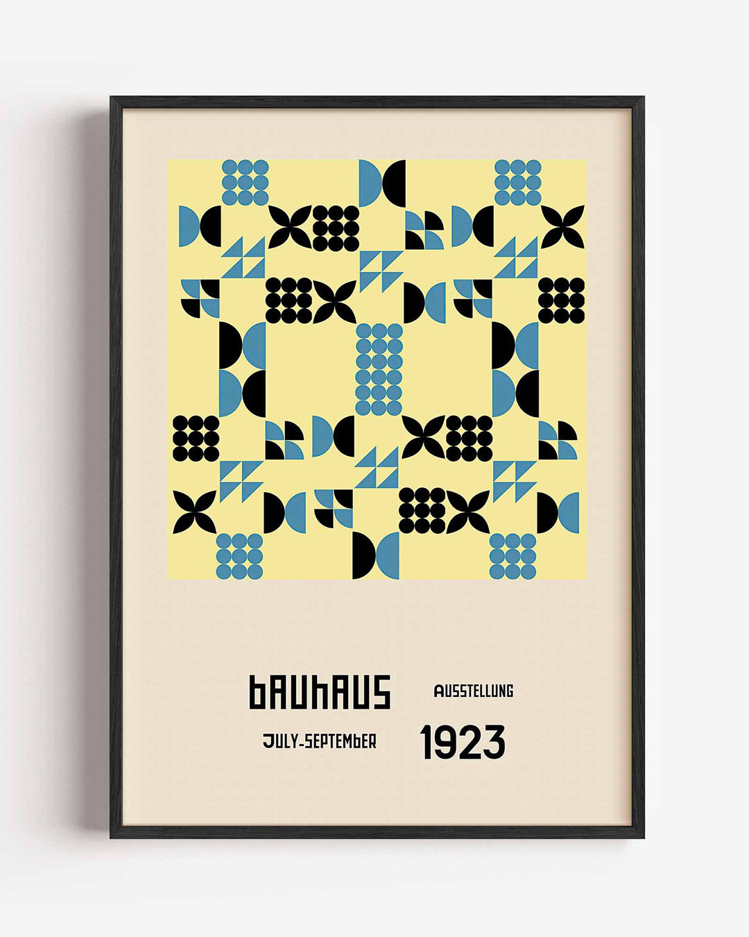 Vormritme en kleur – staande Bauhaus poster als wanddecoratie