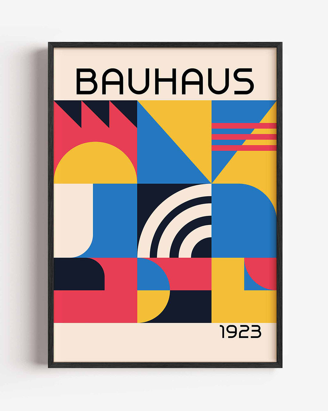 Vormen en vlakkenspel – staande Bauhaus poster als wanddecoratie