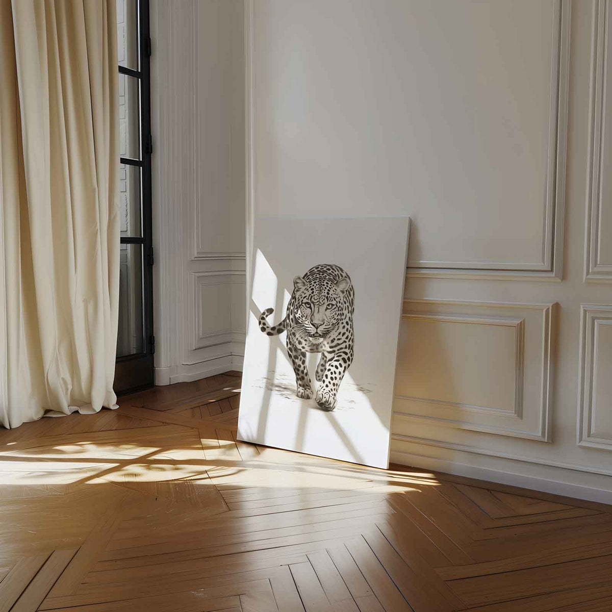 Schitterende Jachtluipaard Kunst – staand kunstwerk voor modern interieur