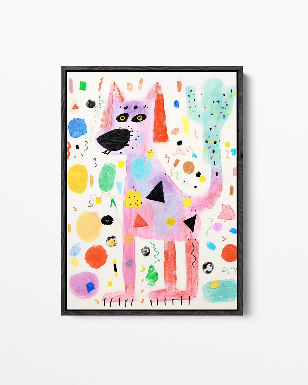 Speelse dierenfiguur – staand wanddecoratie kunstwerk