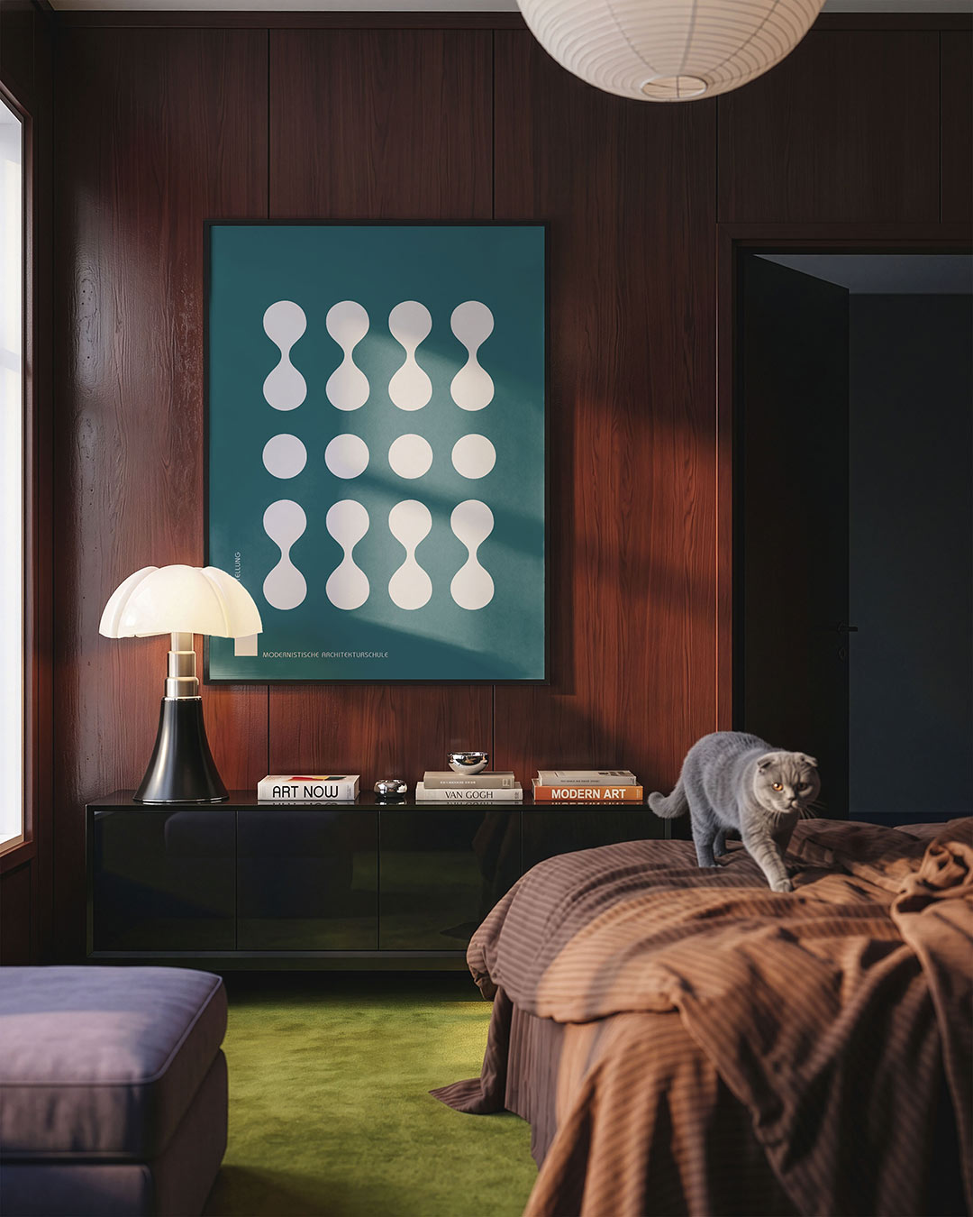 Vormritme en balans – geometrische Bauhaus poster in staand formaat