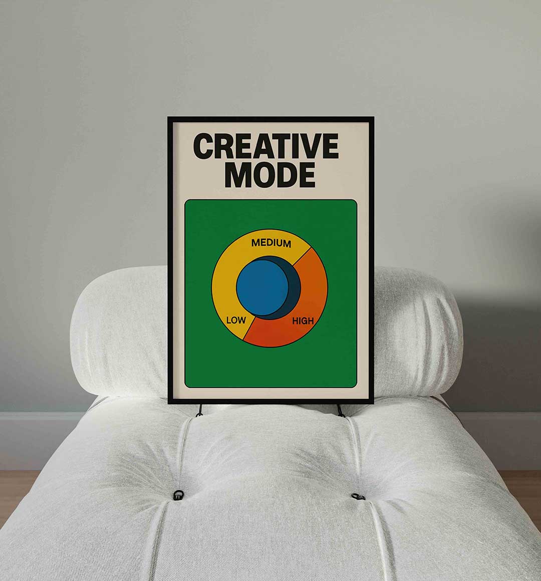 Creative mode – staande Pop Art wanddecoratie van WallArtistic