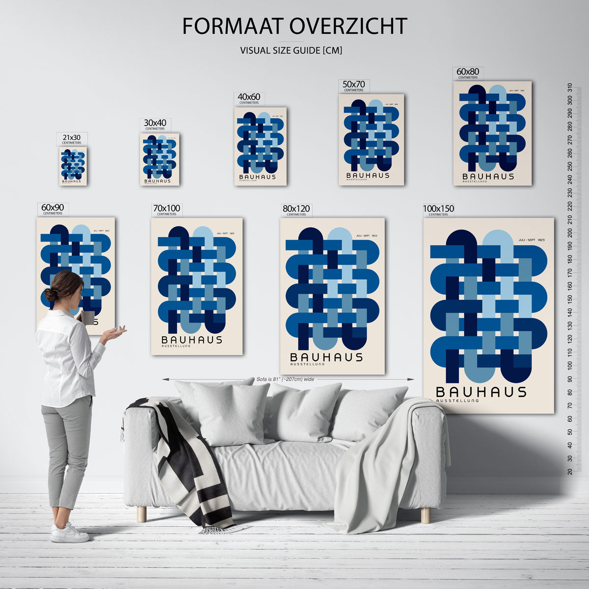 Vorm en kleur – geometrische poster in Bauhaus-stijl van WallArtistic