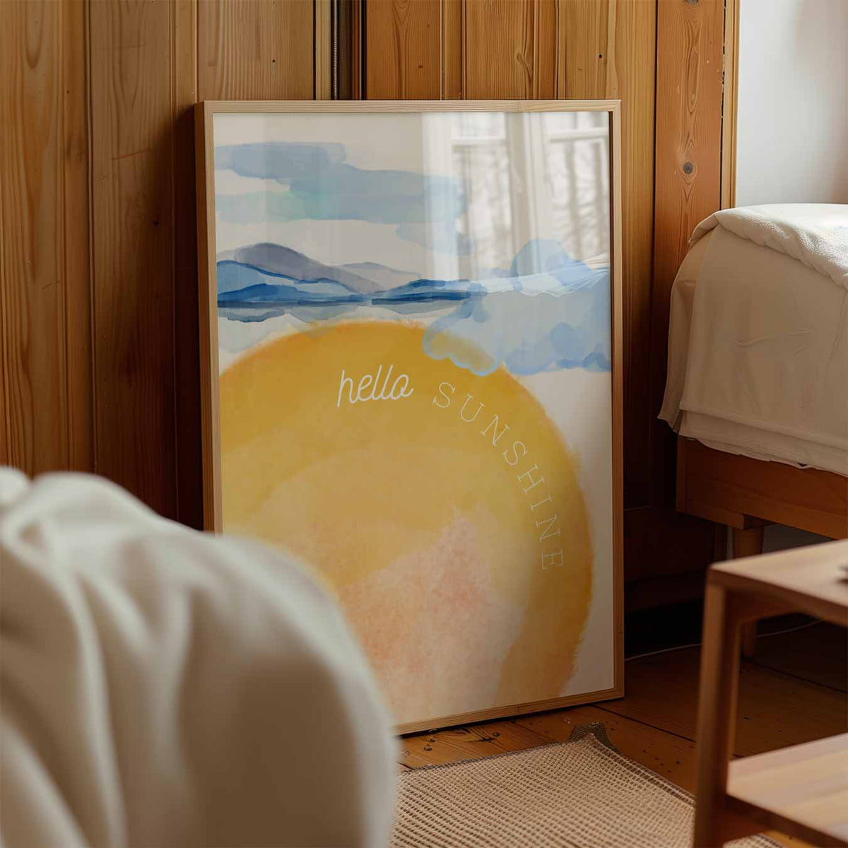 Hello Sunshine – staande muurposter voor de kinderkamer