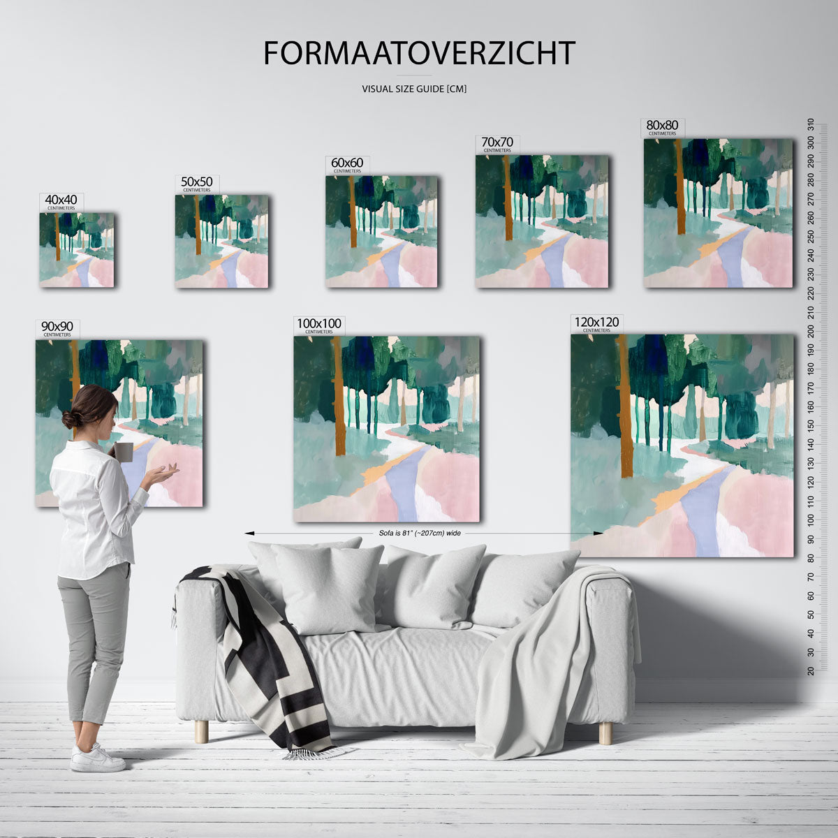 Boslandschap – vierkante muurposter met kunst en design