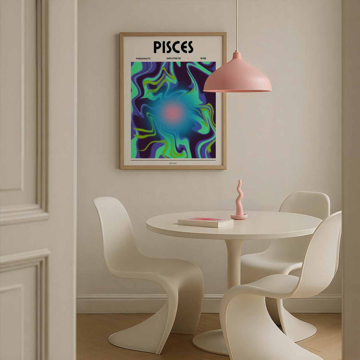Pisces – rustgevende wandkunst als portret poster