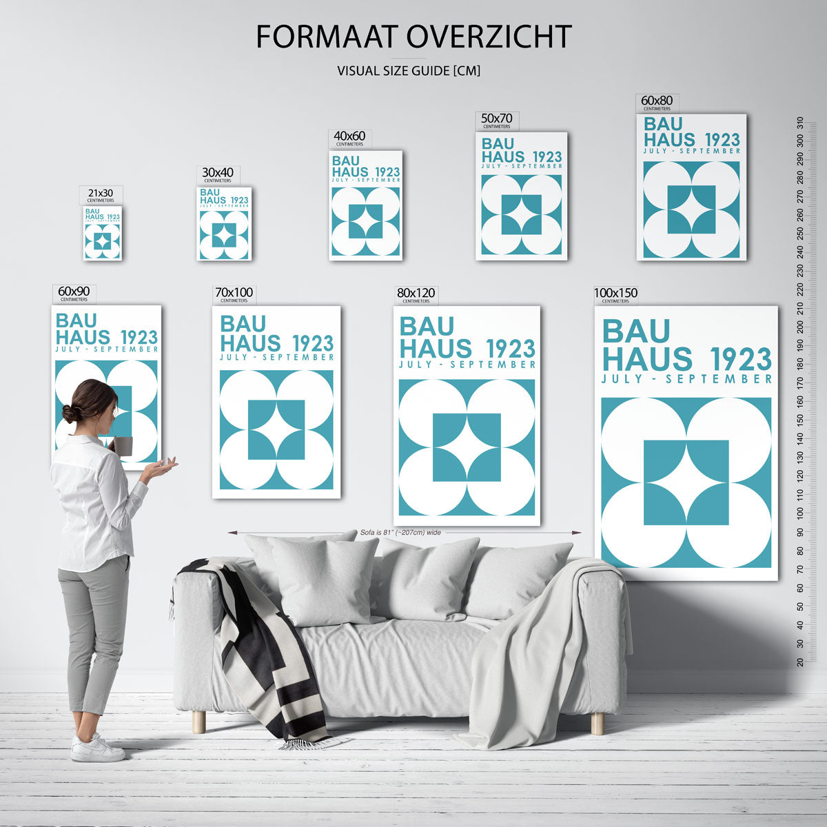 Vorm en kleur – geometrische poster in Bauhaus-stijl van WallArtistic