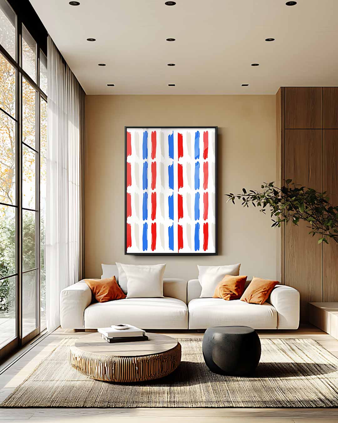 Kleurrijke Strepen – staande wandkunst voor woonkamer of interieur
