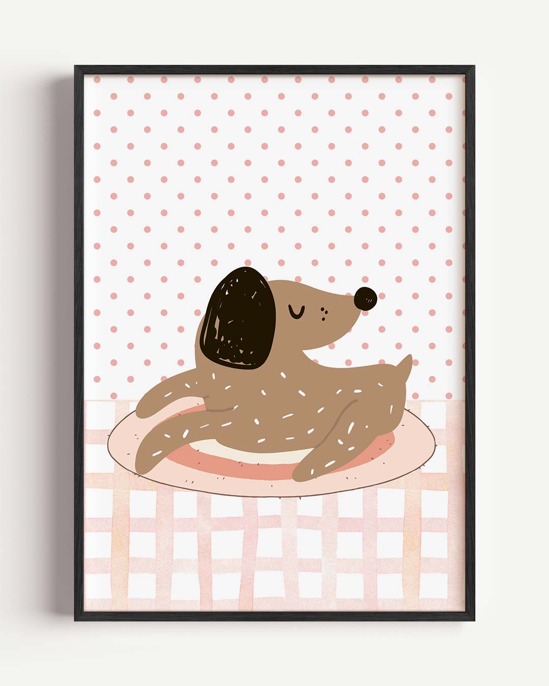 Relaxte Hond – kids portret poster als wanddecoratie
