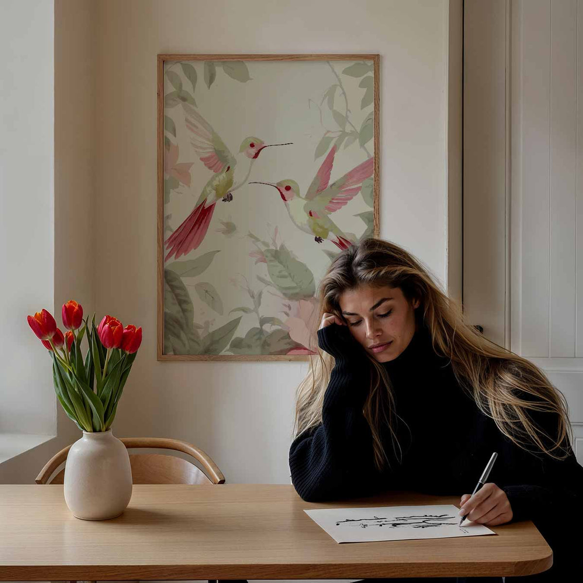 Betoverende Kolibrie – staande dieren wanddecoratie van WallArtistic
