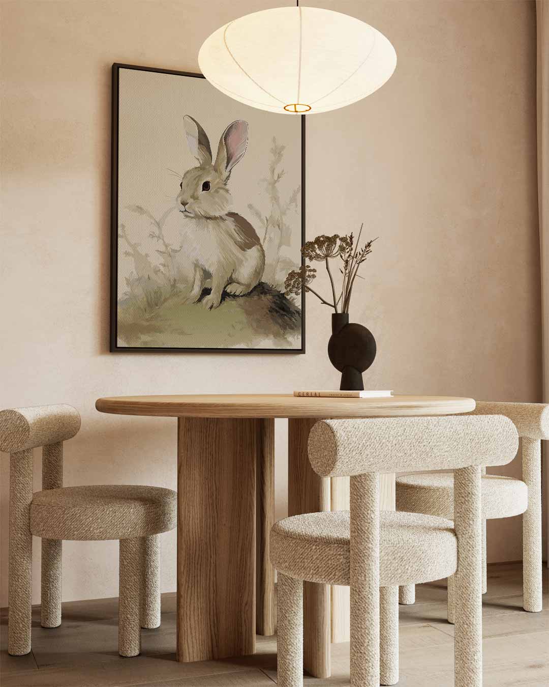 Schattig Konijn in de Natuur – staand kunstwerk voor modern interieur
