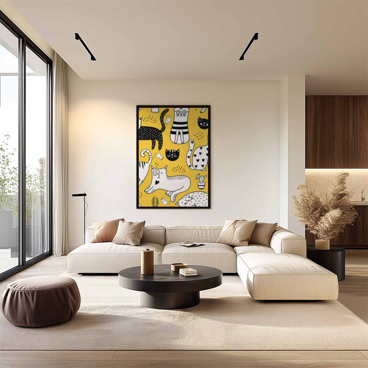 Speelse Katten Illustratie – staand kunstwerk voor modern interieur