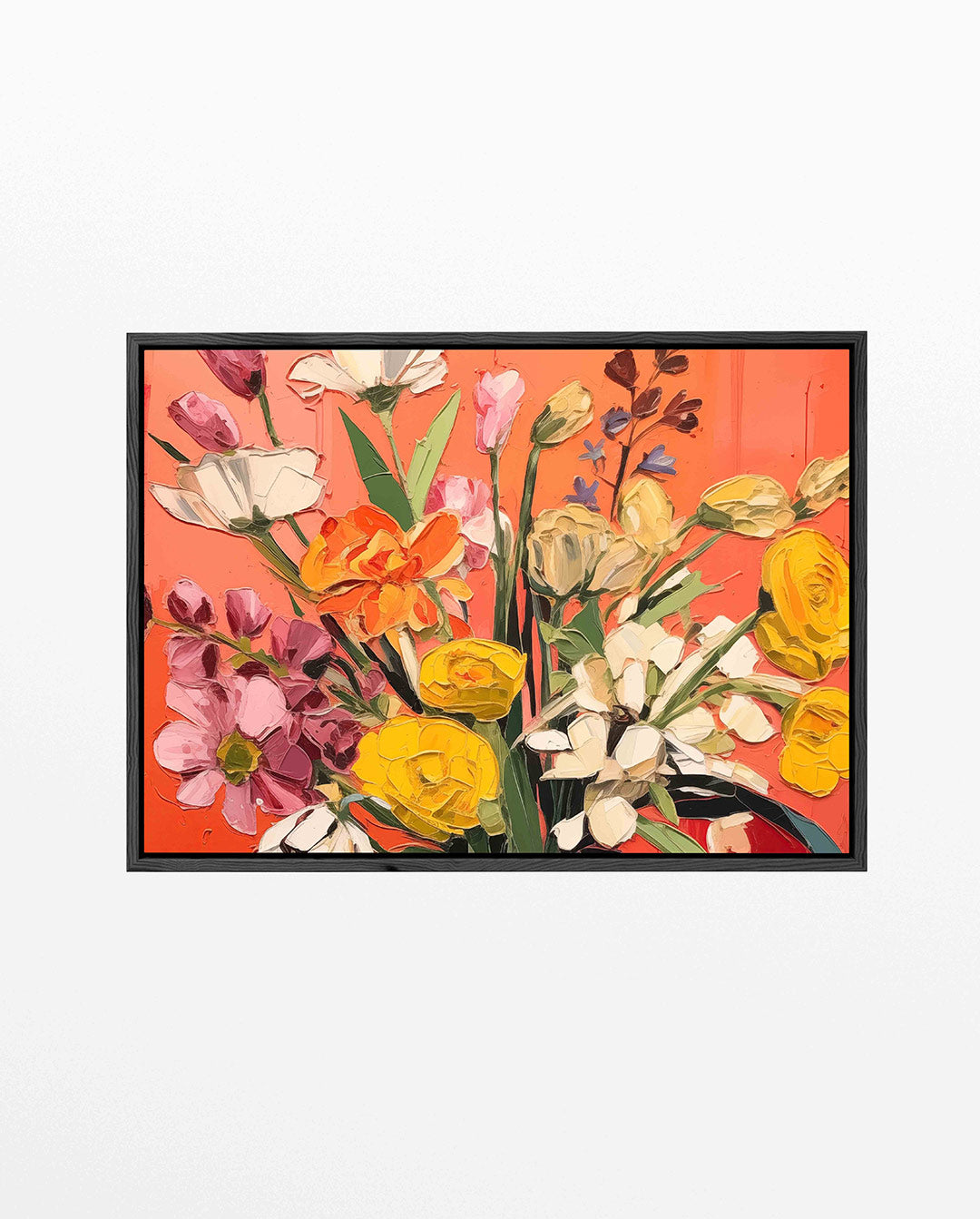 Bloemrijke compositie – Bloemen kunstwerk – liggend bloemen kunstwerk