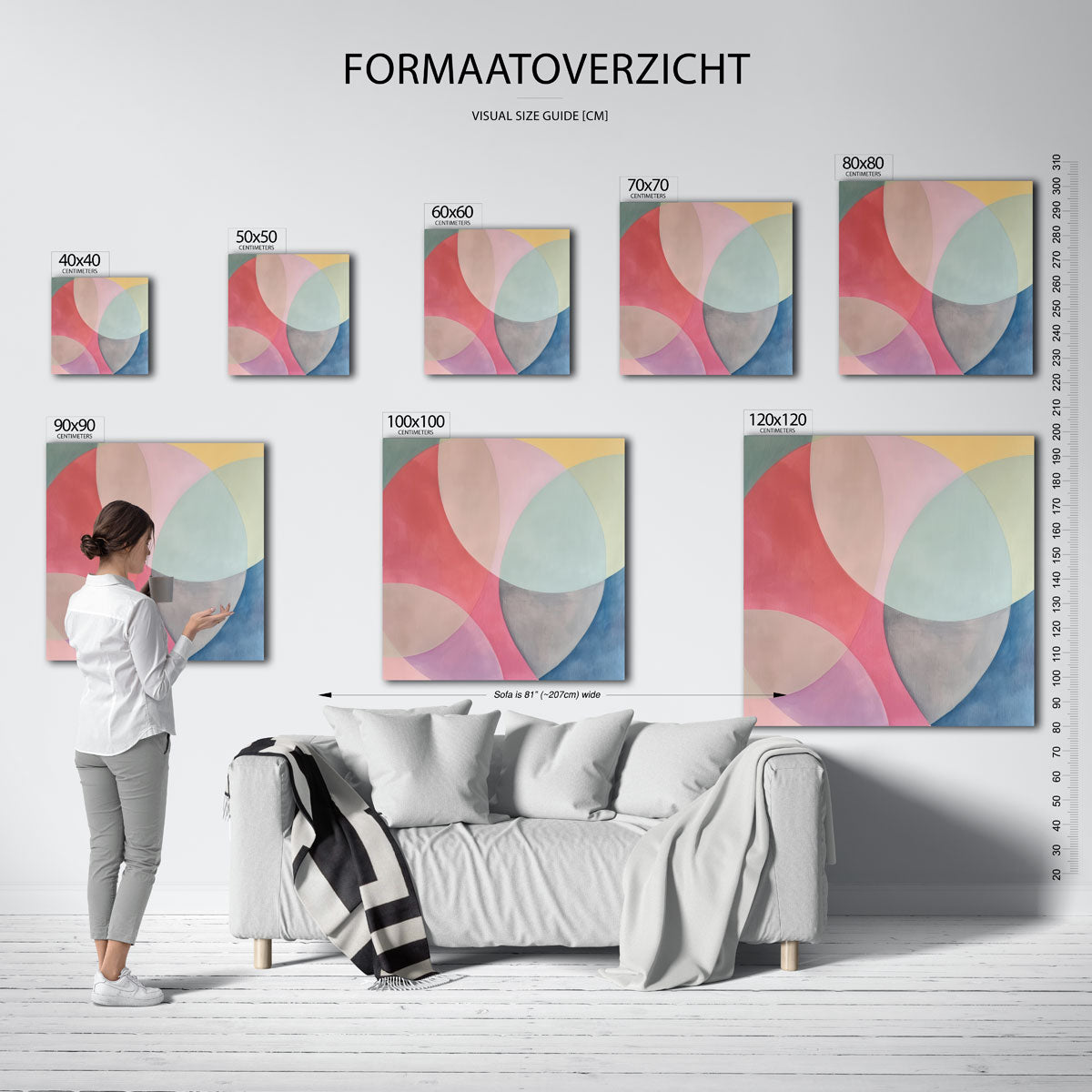 Abstracte vormen – vierkante muurposter met kunst en design