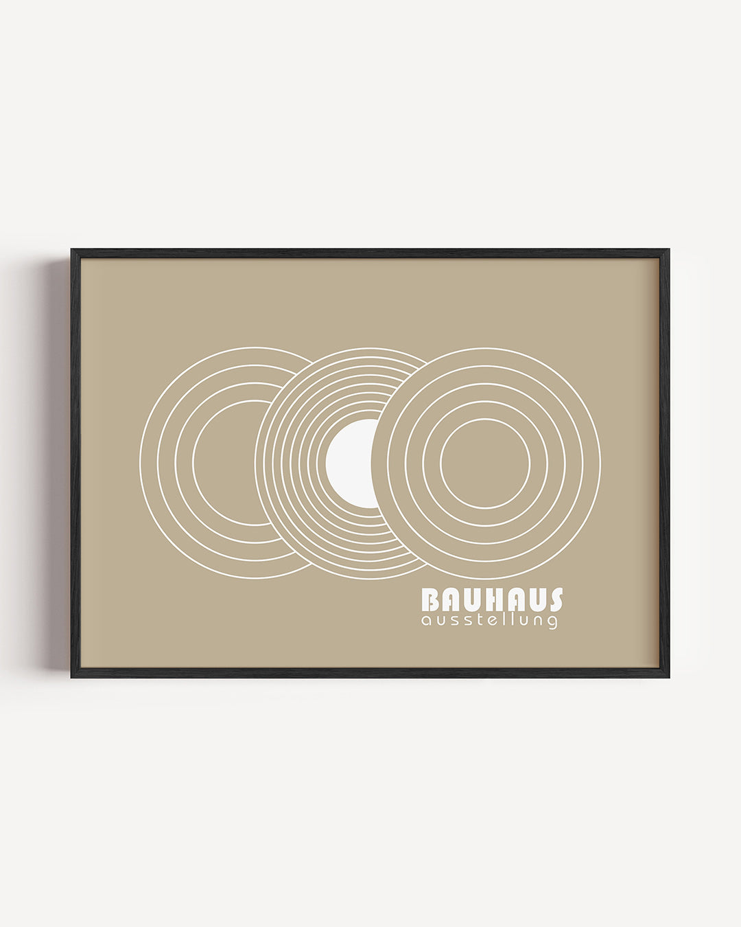 Cirkelvormen en lijnen – liggende Bauhaus poster als wanddecoratie
