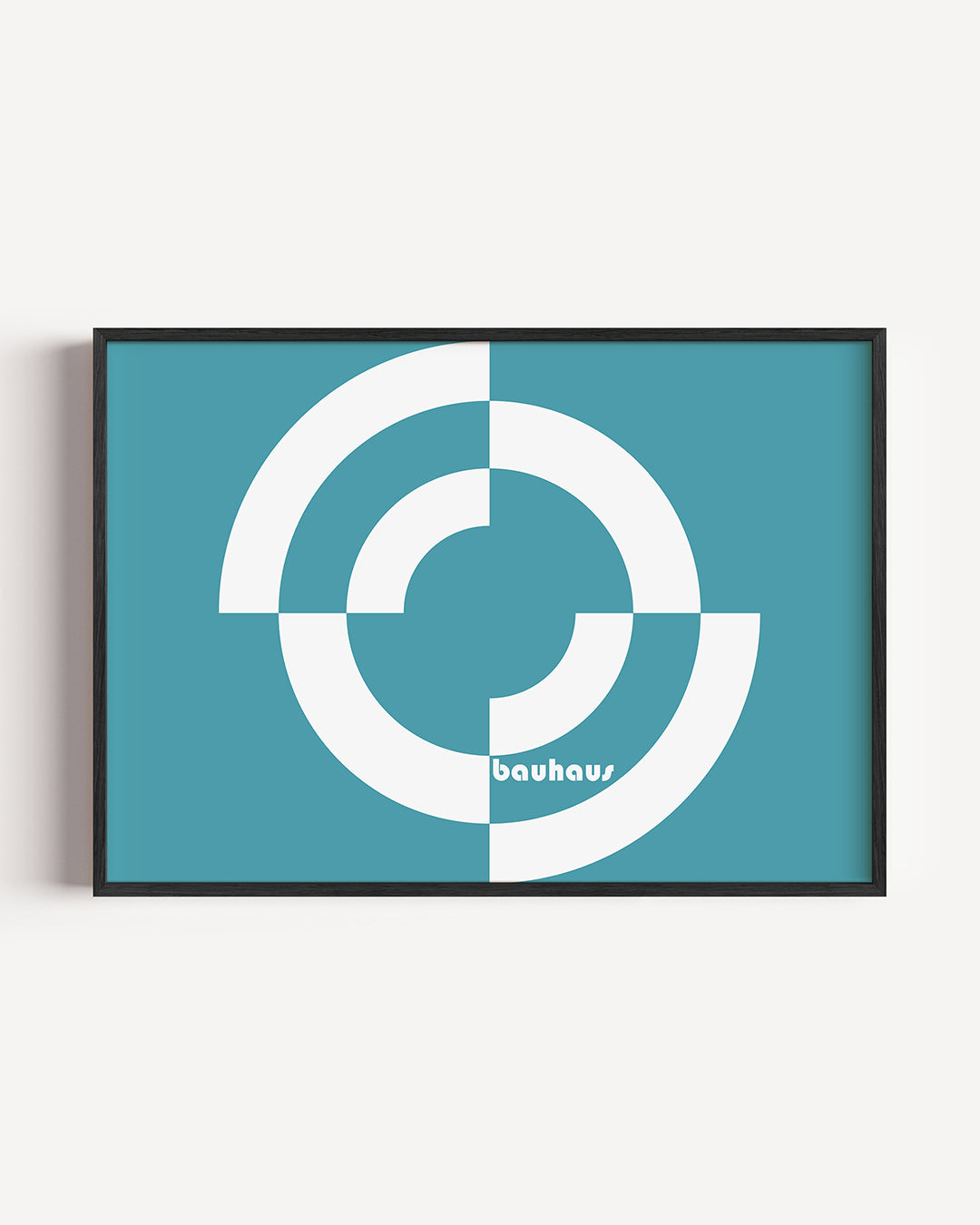 Cirkelvormen en lijnen – liggende Bauhaus poster als wanddecoratie
