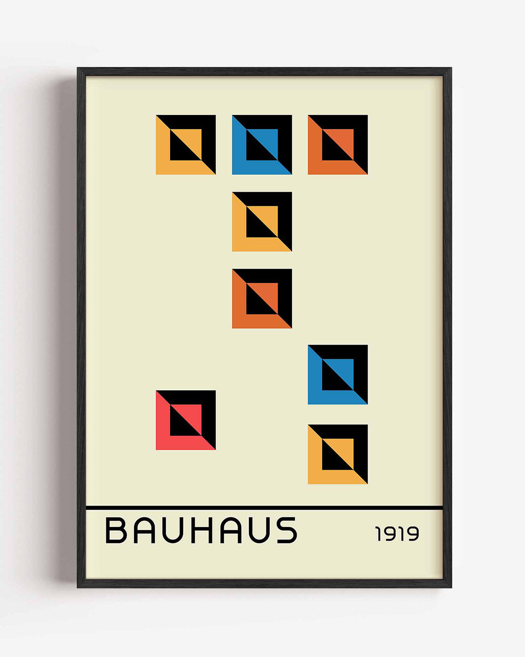 Kleurvlakken en lijnen – staande Bauhaus poster als wanddecoratie