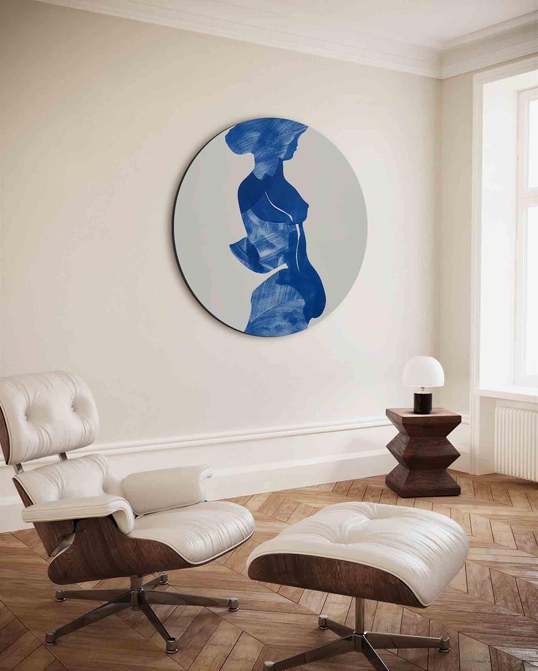 Abstracte figuur – moderne ronde wanddecoratie van WallArtistic