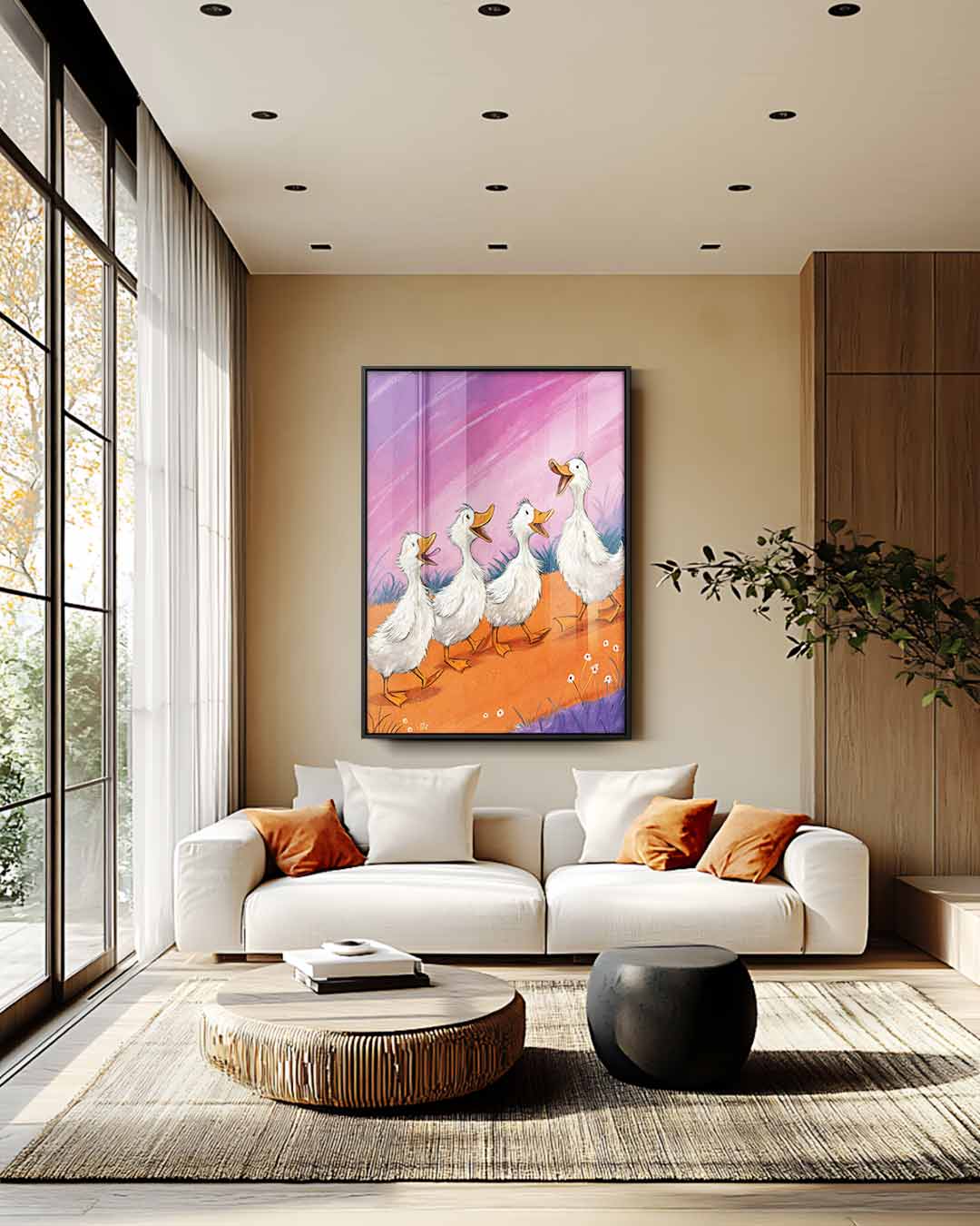 Eendjes op Avontuur – modern portret kunstwerk van WallArtistic