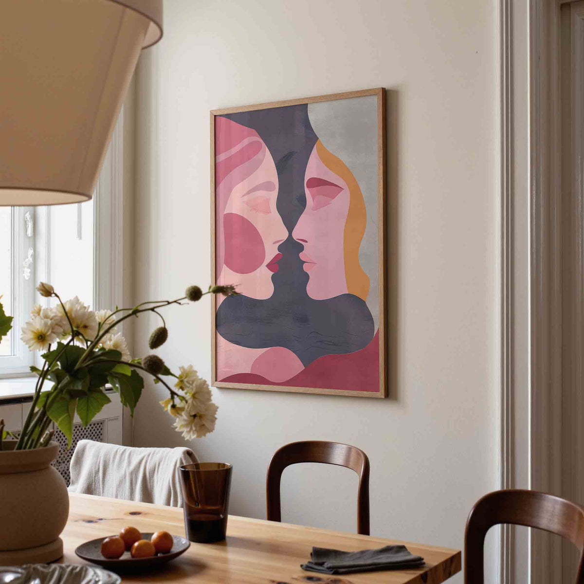 Twee gezichten – kunst en design poster in portret formaat