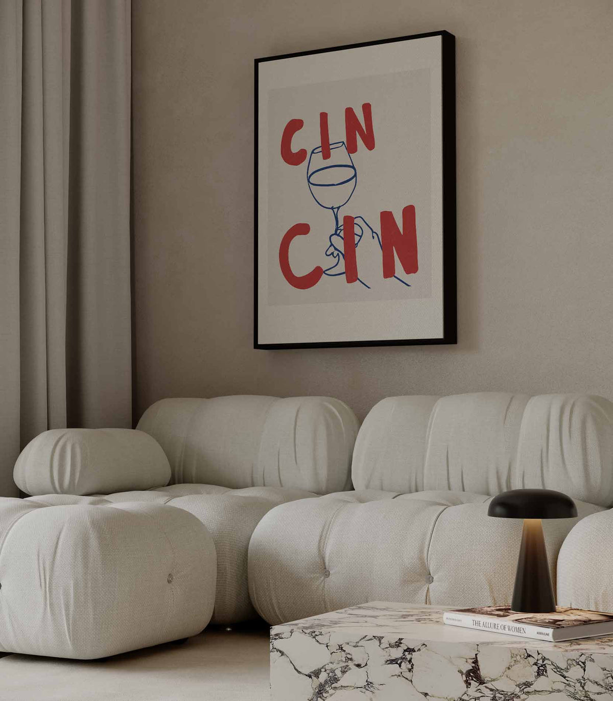 Cin Cin Cheers Wanddecoratie – modern portret kunstwerk van WallArtistic