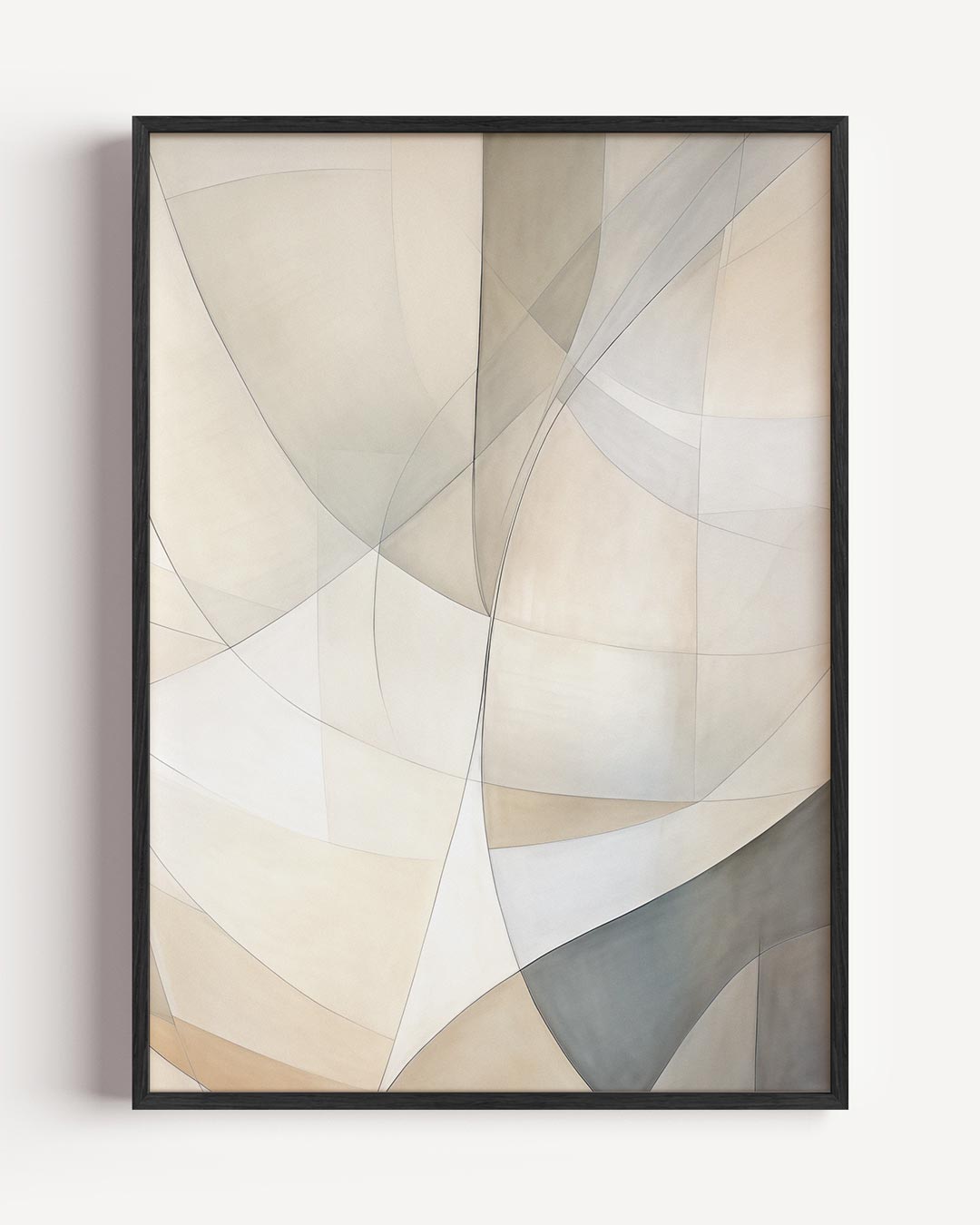 Abstracte compositie in neutrale tinten – elegante portret poster als wanddecoratie