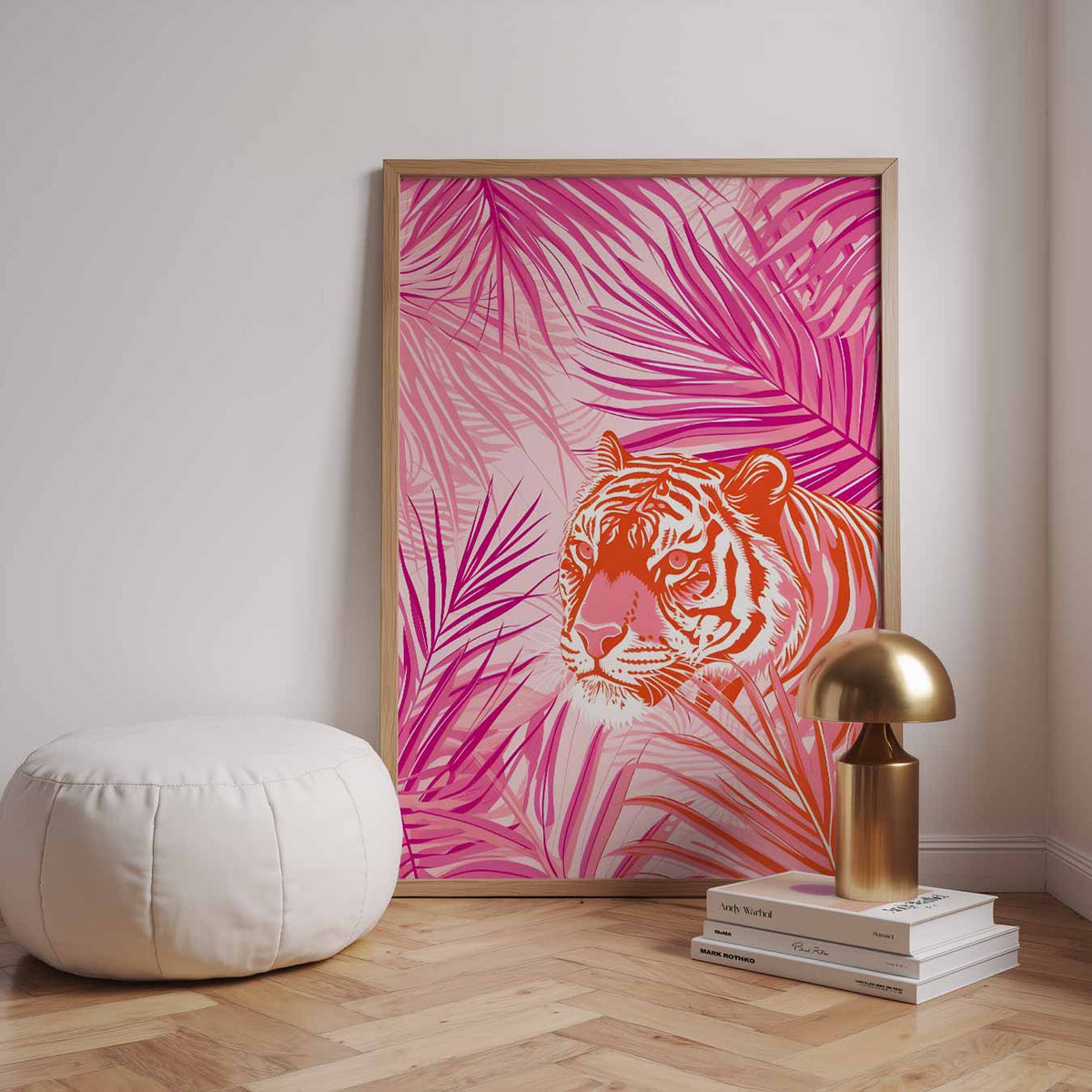 Wilde Tijgers in Pastel Jungle – urban poster in staand formaat