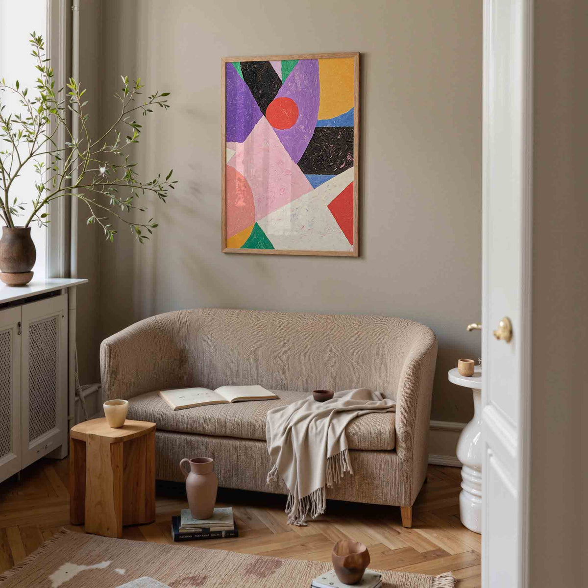 Abstracte vormen – illustratie poster in staand formaat