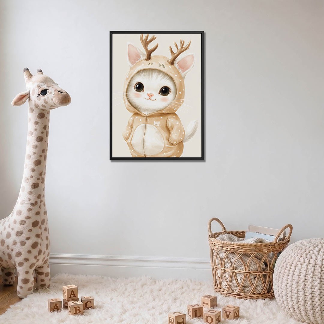 Schattige kat illustratie – moderne staande wandkunst