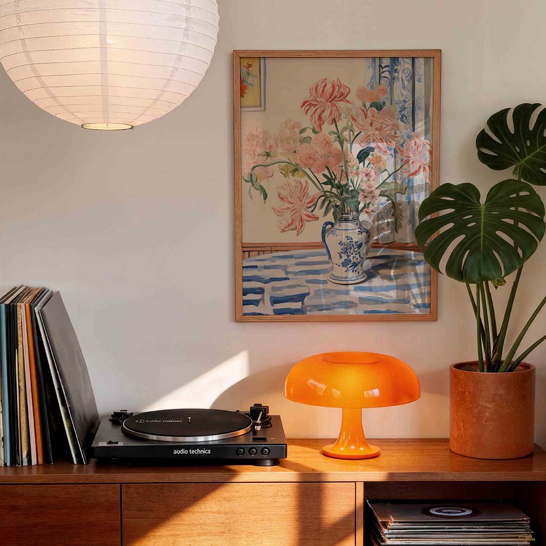 Bloemen in vaas – staande bloemen wanddecoratie van WallArtistic