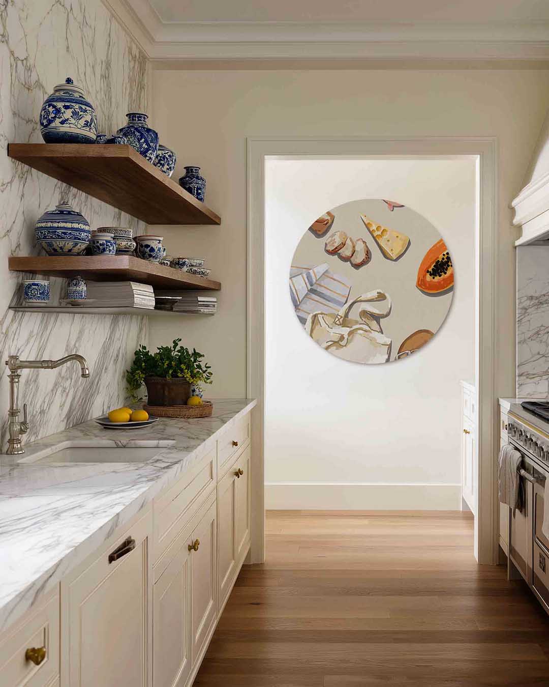 Eten en accessoires – moderne abstracte muurcirkel voor aan de muur