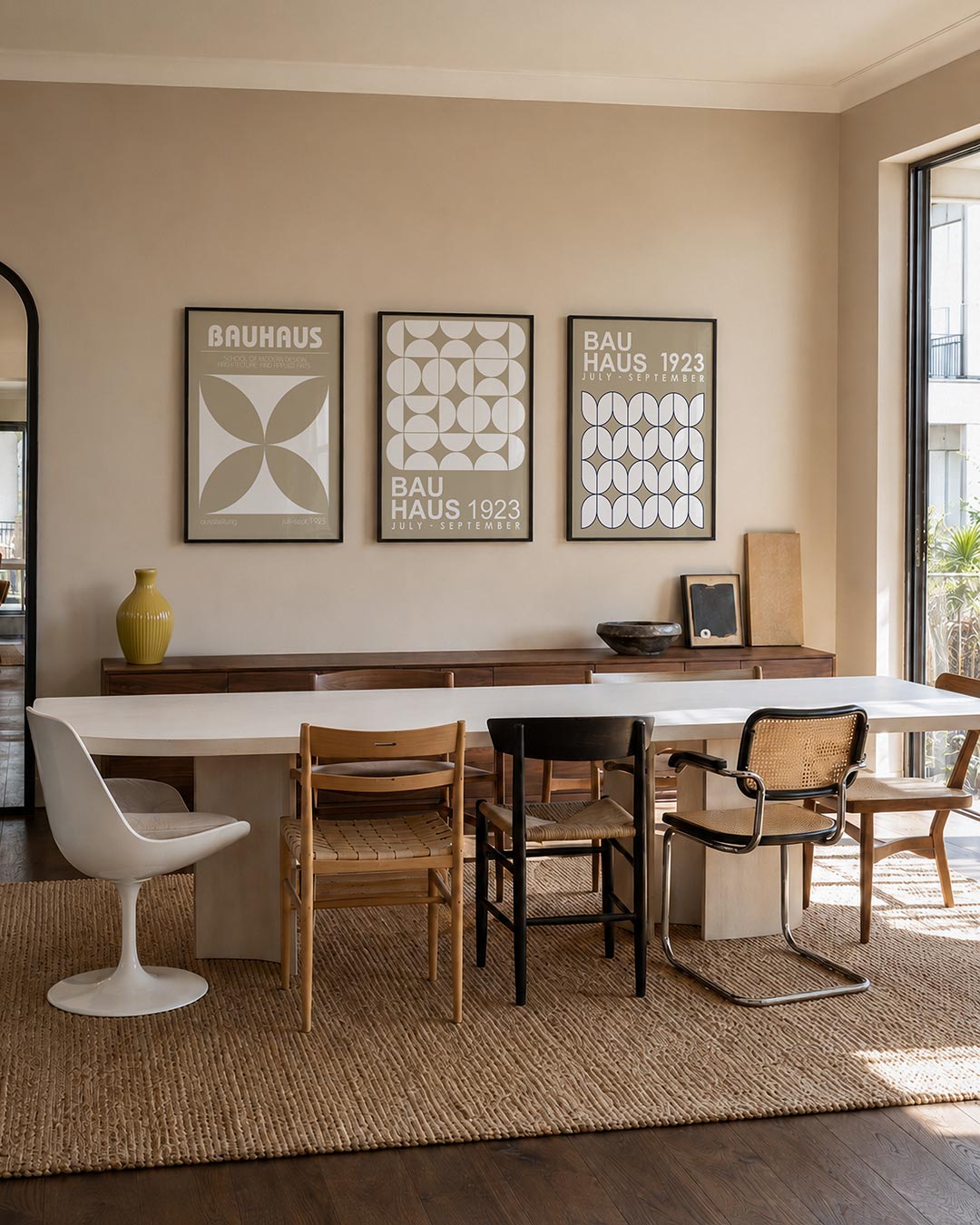 Vorm en balans posterset – tweede productweergave – deze posterset in drie delen toont een harmonieuze vlakverdeling met