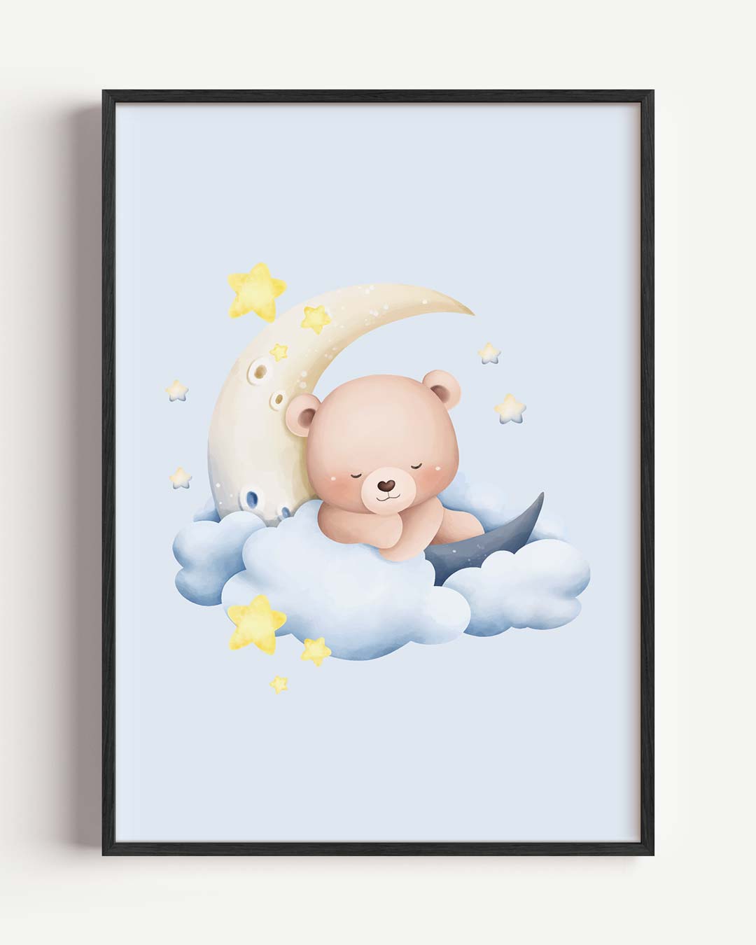 Slaapdromen Beer – kids portret poster als wanddecoratie