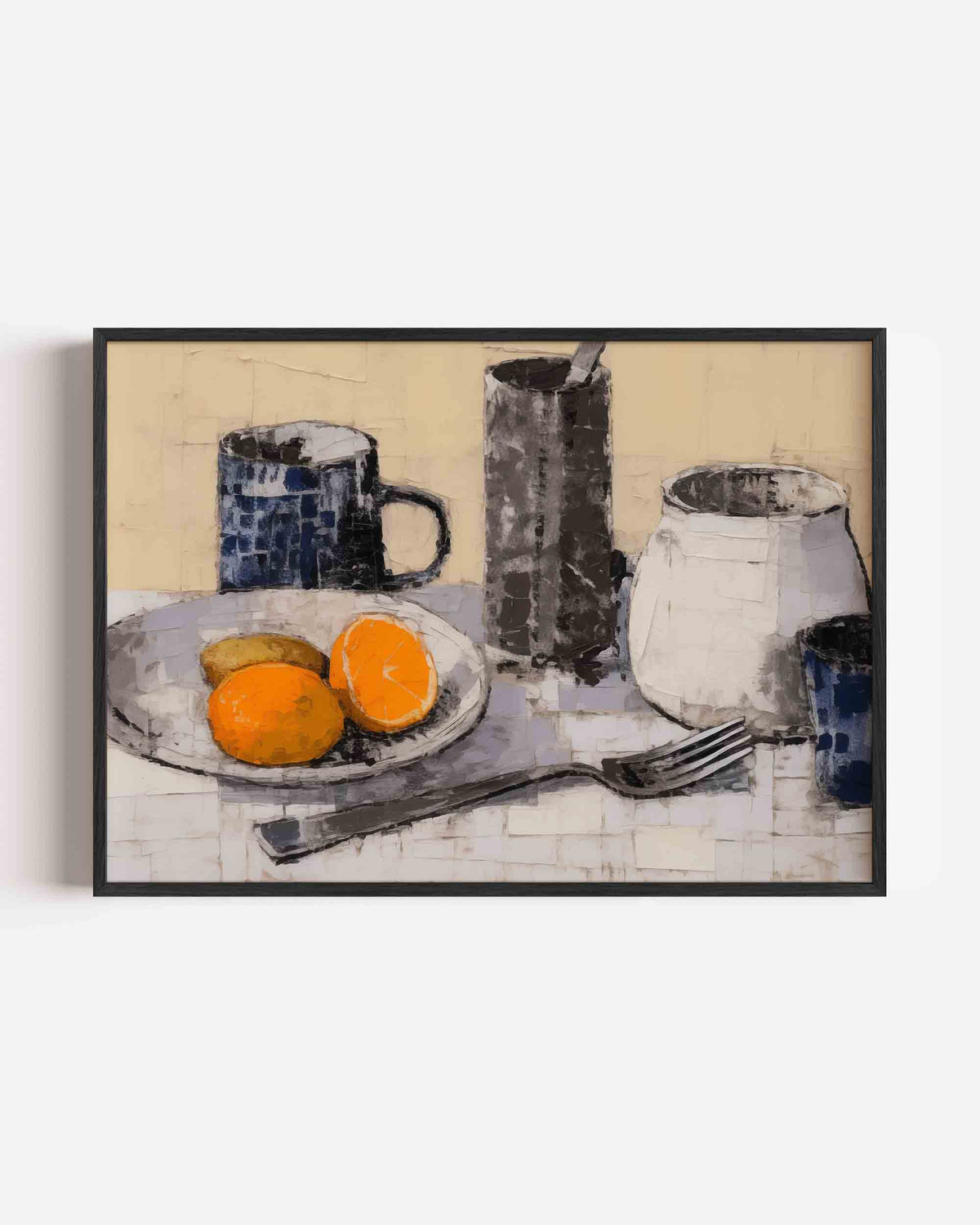 Stilleven met fruit en servies – keuken landscape poster als wanddecoratie