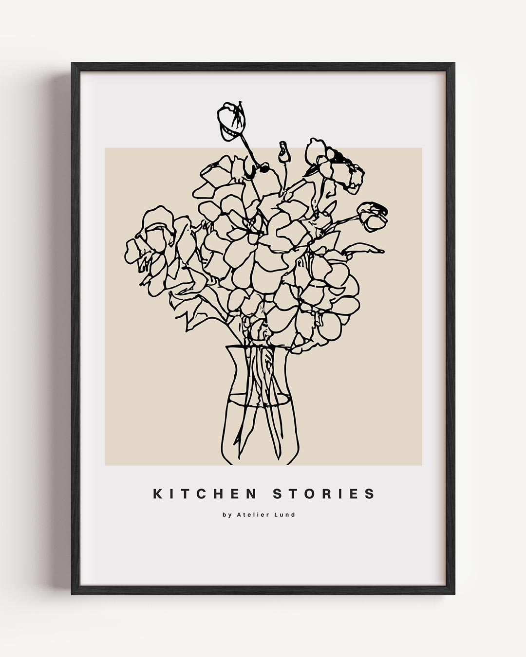 Bloemrijk Minimalisme – keuken portret poster als wanddecoratie