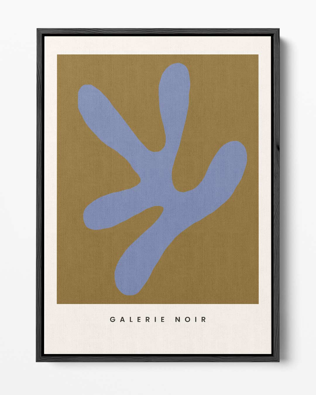 Abstracte Expressie in Blauw en Bruin – portret kunstwerk als wanddecoratie