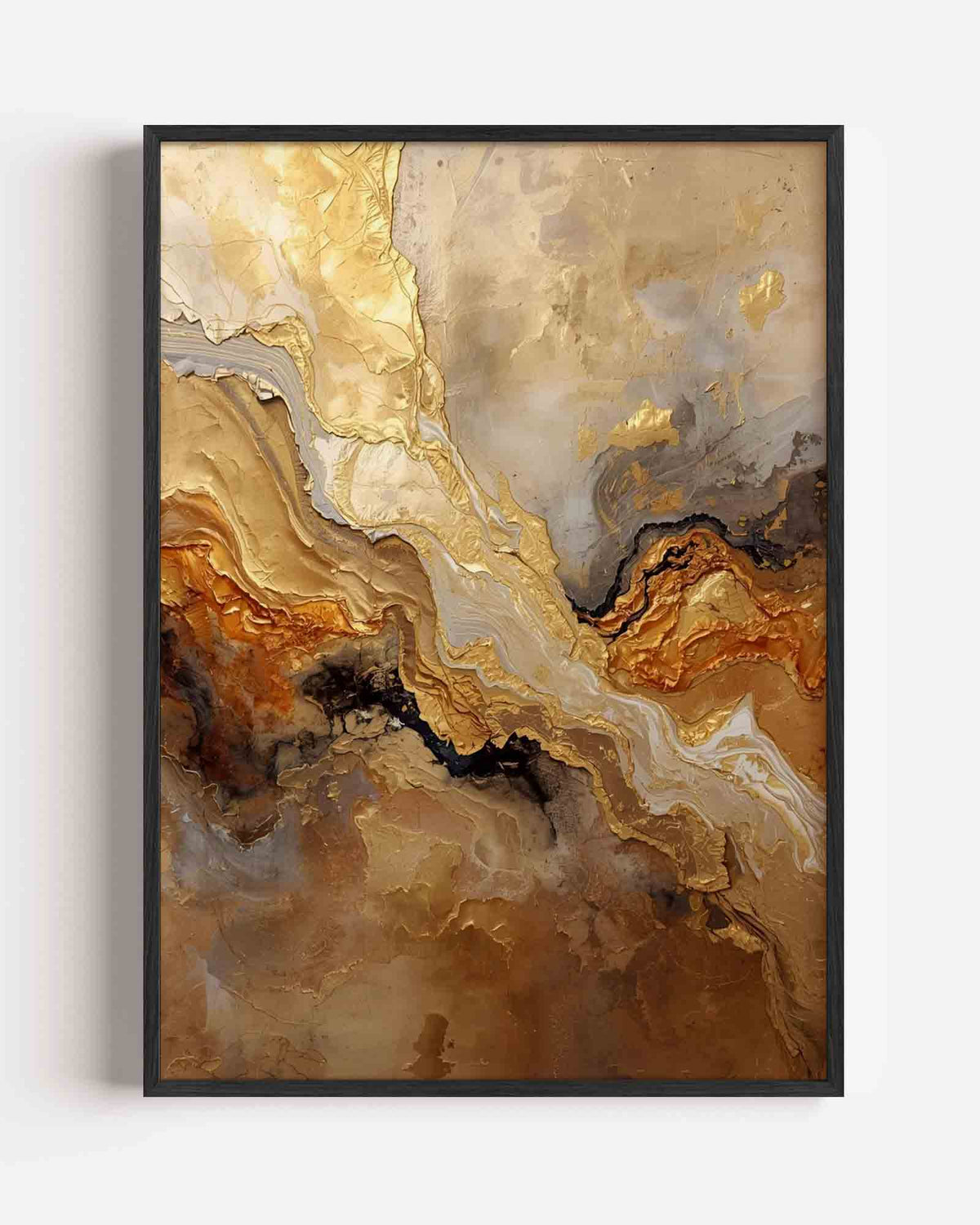 Gouden textuur – abstracte textuur portret poster als wanddecoratie