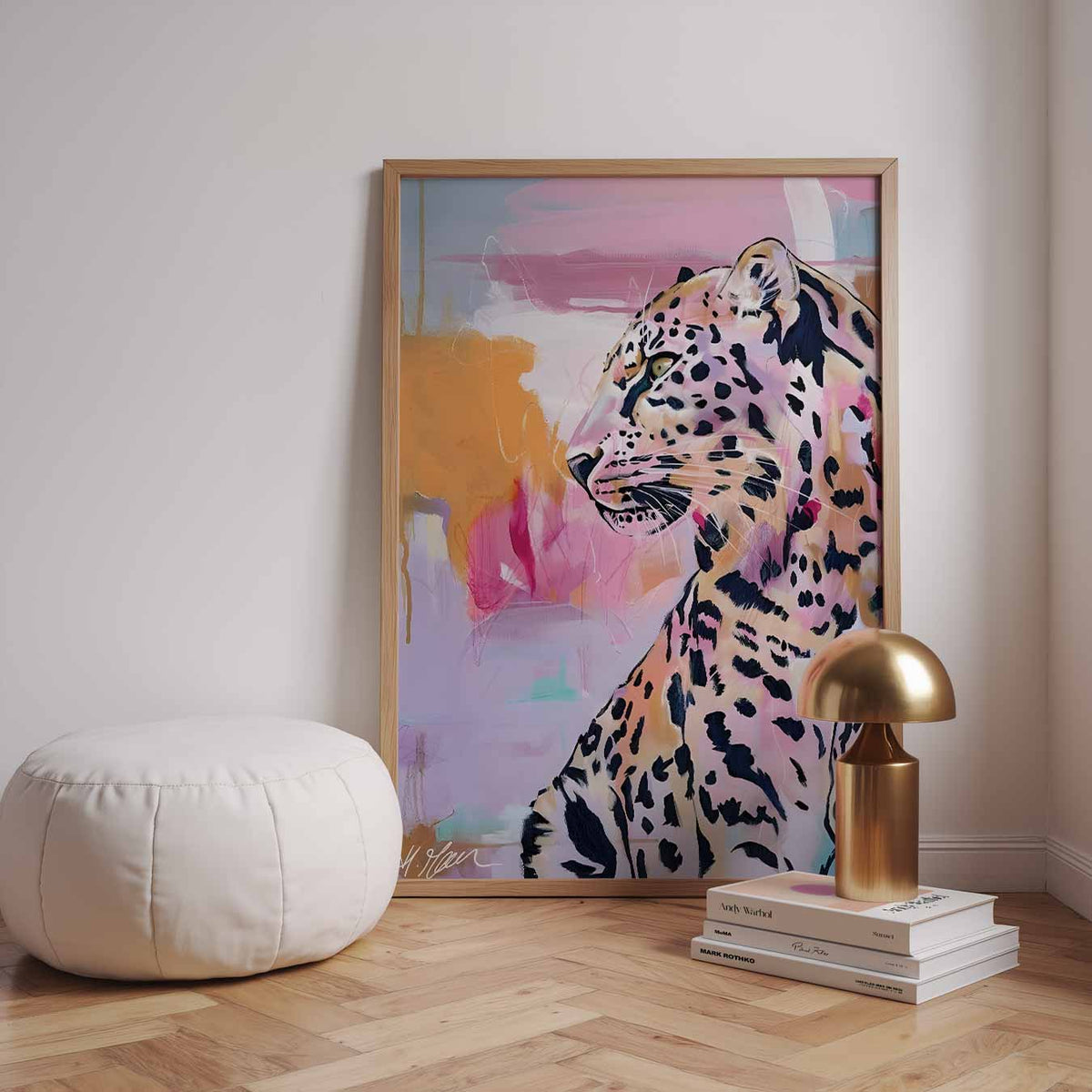 Dromerige Luipaard Kunstposter – urban poster in staand formaat