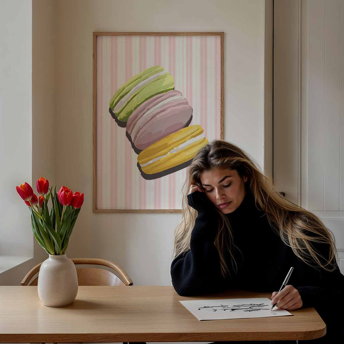 Kleurrijke Macaron Sfeerposter – keuken portret poster, afbeelding 7