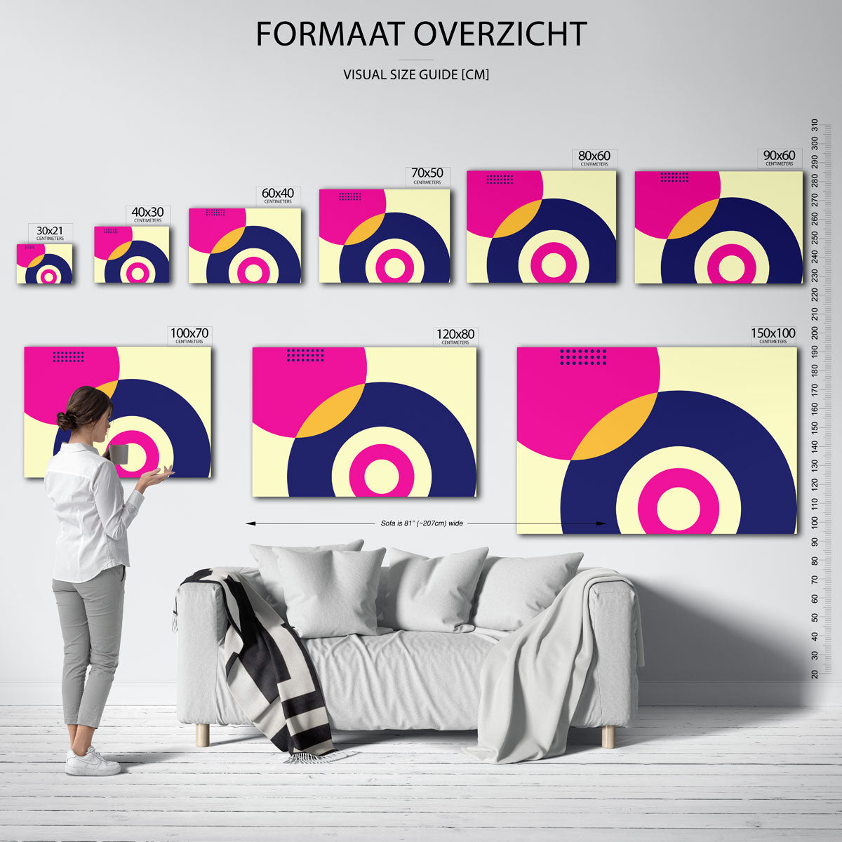 Cirkelvormen en kleur – Bauhaus poster als geometrische wanddecoratie
