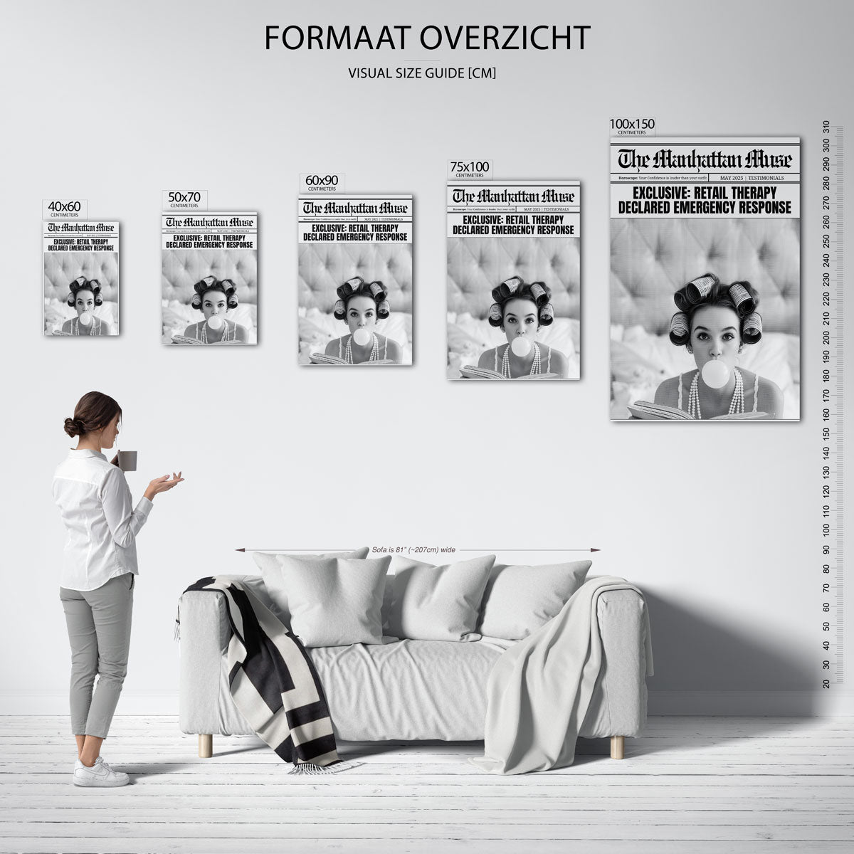Krantensfeer – staand wanddecoratie kunstwerk