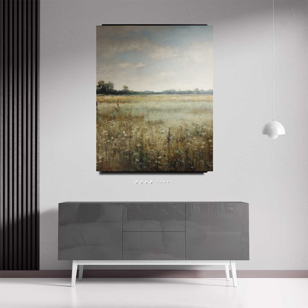 Zomers Veldlandschap – staande wandkunst voor woonkamer of interieur