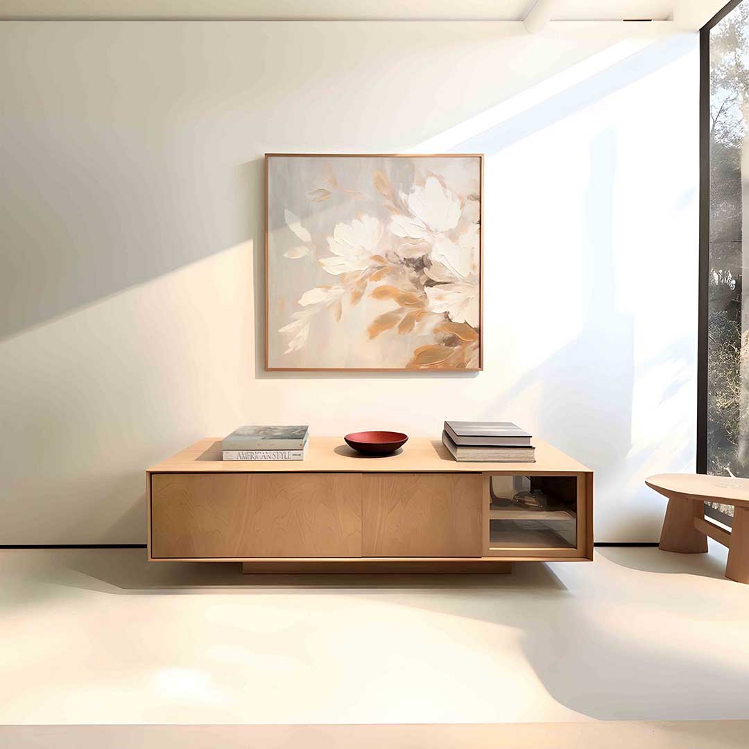 Bloemmotief – vierkante abstracte wanddecoratie van WallArtistic